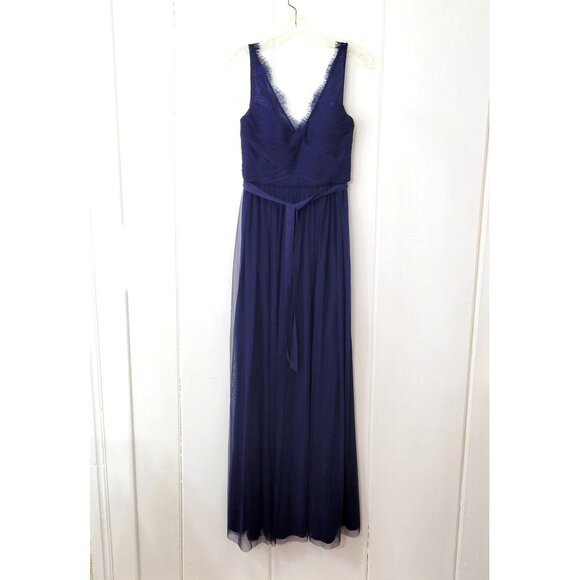 Hitherto Navy Blue Lace Gown - Picture 3 of 9